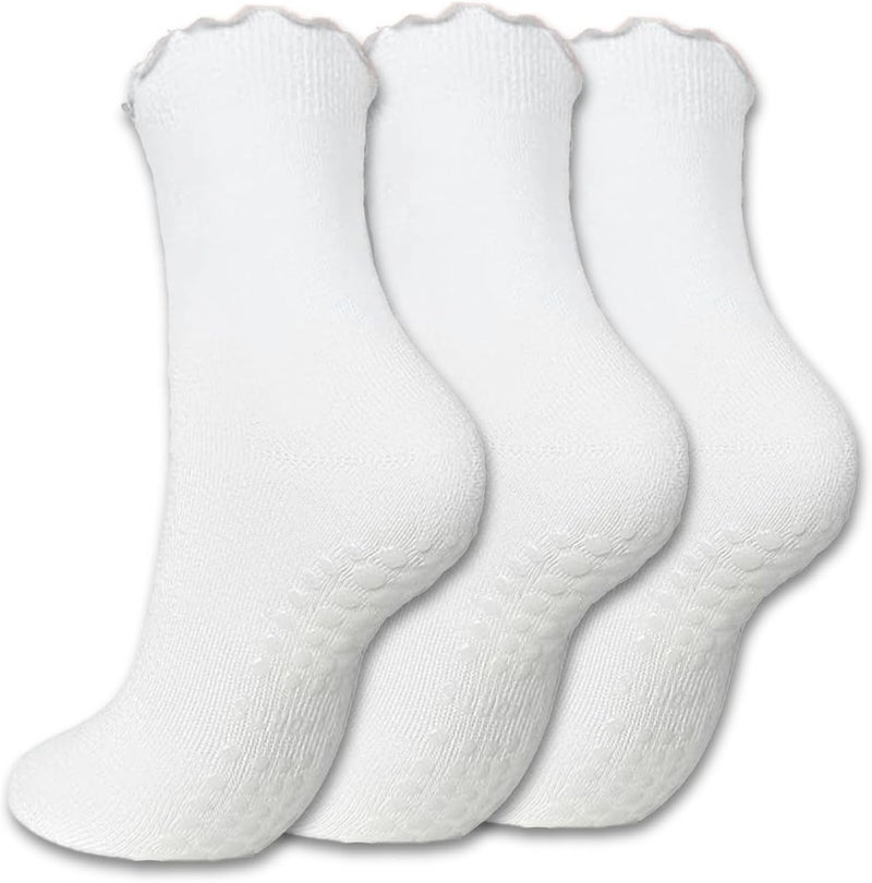 Soxbang 3/6 Pairs Cute Pilates Socks with Grips,Yoga Socks Barre Sock Non Slip Grip Embroidery for Barre Ballet Workout - Image 1